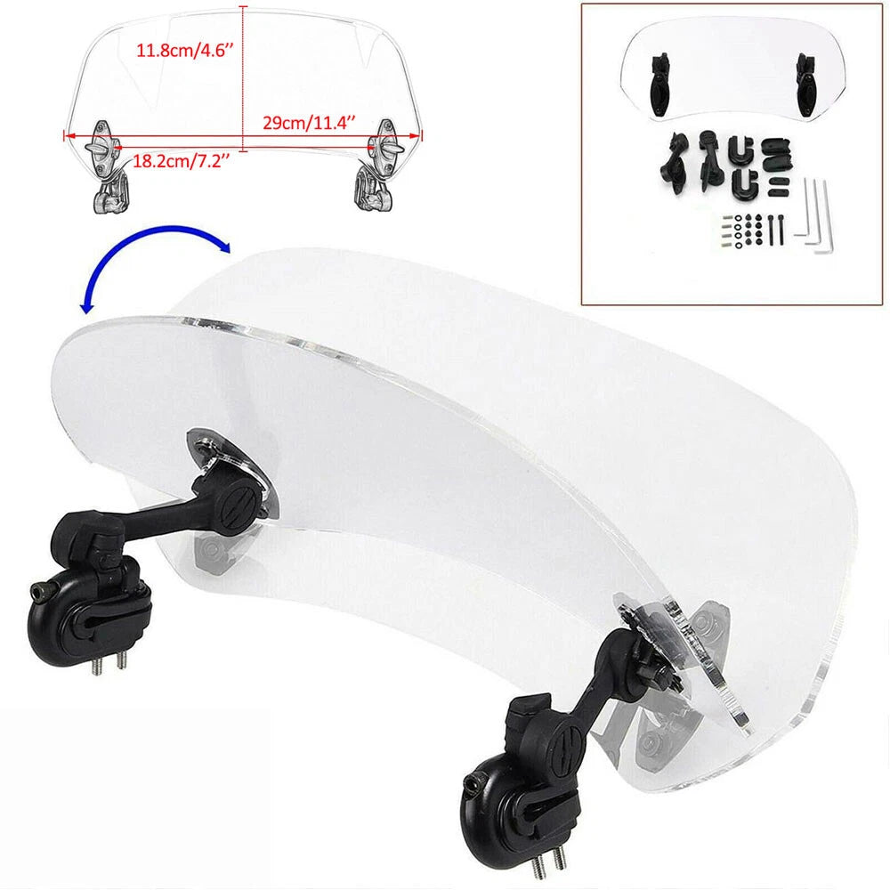 Motorcycle Clip On Windshield Wind screen Deflector Extension Spoiler USEOA 6B93BC-57