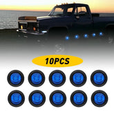 10X Blue 3/4"Round LED Bullet Clearance Side Marker Lights For Truck Trailer RV 6B93BC-57