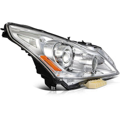 Pair Kit Headlights Assembly For 2010-2013 INFINITI For G25 For G37 Chrome Amber 6B93BC-57