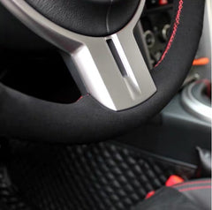 Black Suede Red Stitching Steering Wheel Stitch-on Wrap For Toyota 86 Subaru BRZ