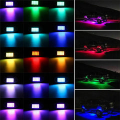8x RGB LED Rock Light Kit For Off-Road Underglow Foot Wheel Well Light Truck ATV 6B93BC-57
