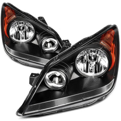 ECCPP Headlights Assembly For Honda Odyssey 3.5L 2008-2010 Pair Kit Black Amber 6B93BC-57