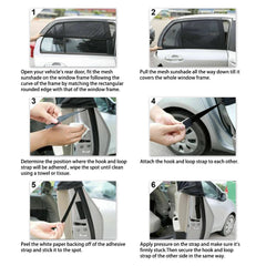 Car Side Window Sunshade 4Pc UV Protector Front Curtain Rear Sun shade SUV Black 6B93BC-57