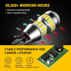 2X White Super T15 LED Reverse Back Up Light Bulb 921 912 W16W 904 906 916 6000K 6B93BC-57