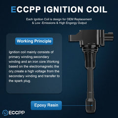 ECCPP 4 Ignition Coils For 2007-2018 Nissan Altima 2.5L 09-14 Nissan Cube 1.8L ECCPP