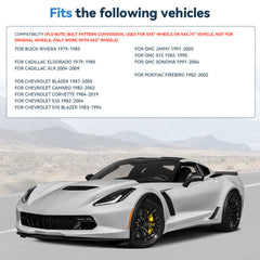 2Pcs 1" 5x4.75 to 5x5 Wheel Adapters 12x1.5 For Chevy 5x120.65 Convert to 5x127 6B93BC-57