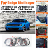 Door Rubber Seal Strips Weather Draft Noise Reduction Kit For Dodge Challenger