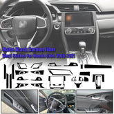 Carbon Fiber Pattern Center Console Molding Sticker Decals For Honda Civic 10th