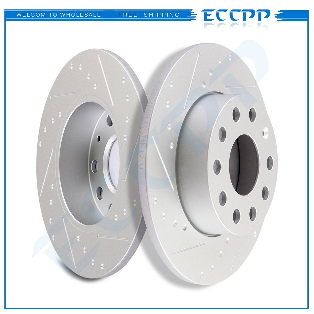 Discs Brake Rear Rotors For 2012-2013 Volkswagen Golf Highline Comfortline 2,0L 6B93BC-57