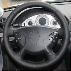 Top Leather Steering Wheel Hand-stitch on Wrap Cover For Benz W210 E63 E320 E280 6B93BC-57