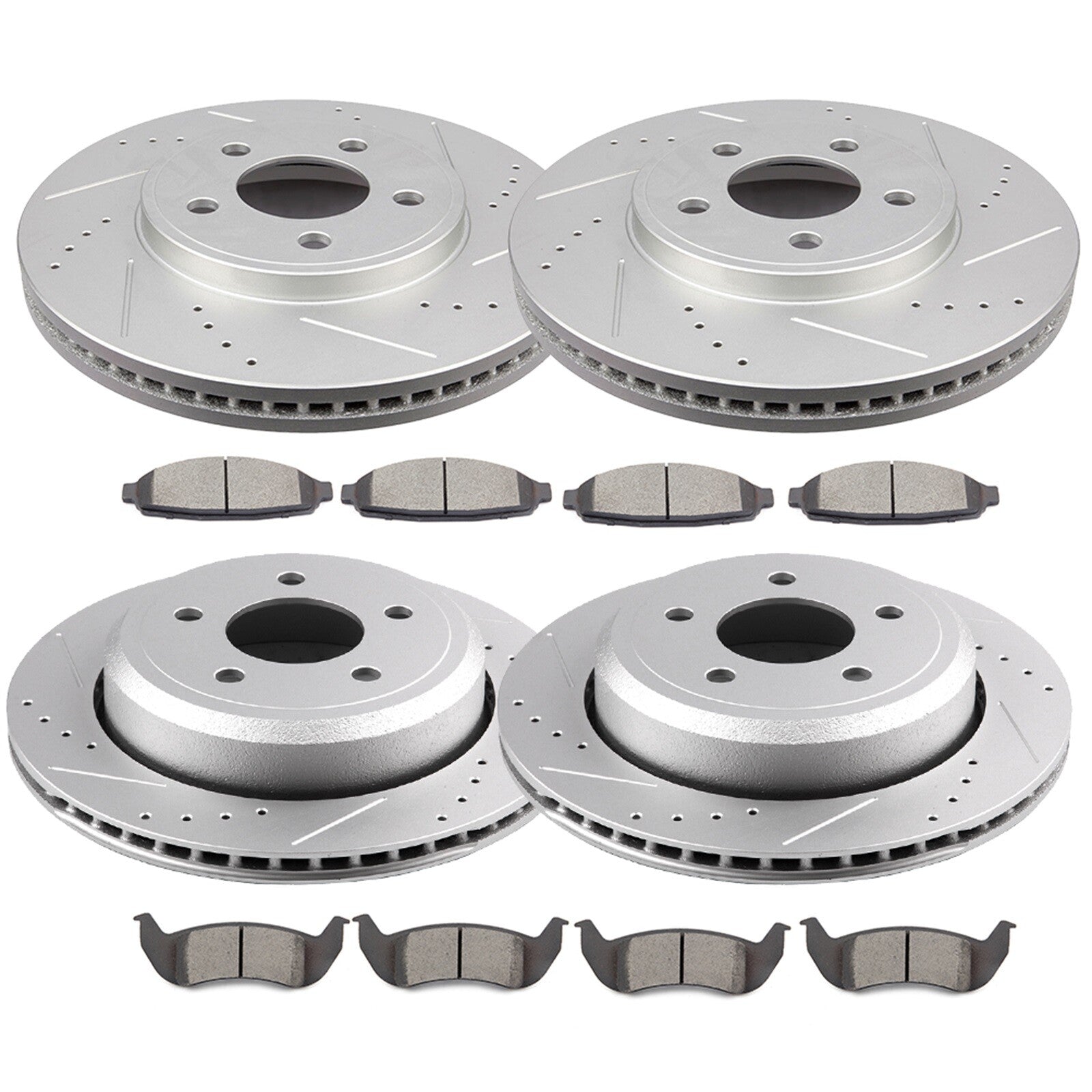 Front & Rear Rotors + Brake Pads for Ford Crown Victoria Mercury Grand Marquis KOEEP