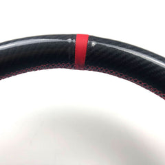 5D Carbon Fiber &Black Leather Steering Wheel Wrap Cover For Porsche Carrera 911