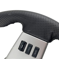 Steering Wheel Wrap For Nissan Frontier 2005-2021 Black Perforated Leather Cover