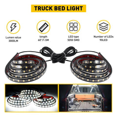60" White LED Cargo Bed Light Bar Van Pickup Truck Lighting Strip For ford USEOA 6B93BC-57