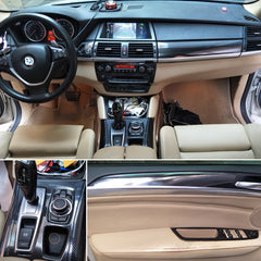Interior Center Console Carbon Fiber Molding Sticker Decals For BMW X5 X6