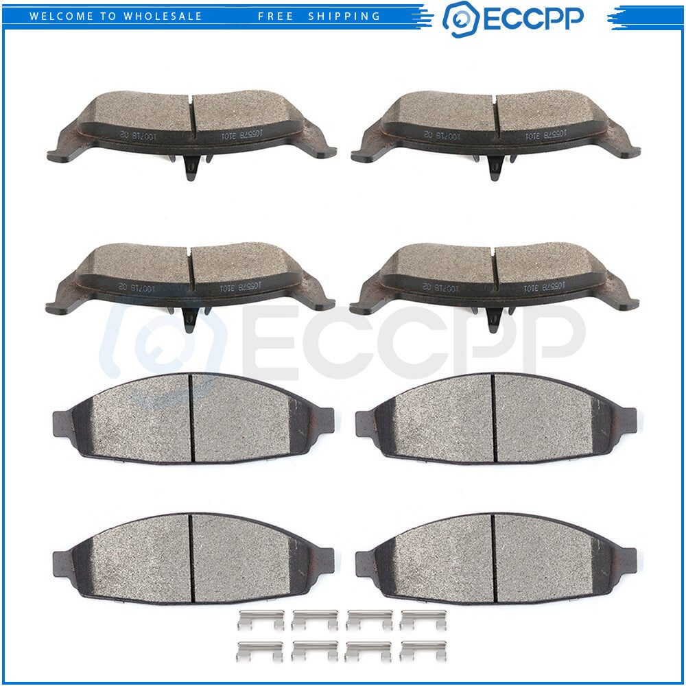 Front Rear Ceramic Brake Pads For Ford Crown Victoria 2011 Mercury Grand Marquis 6B93BC-57