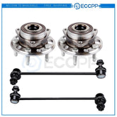 Front Wheel Hub & Bearing Assembly Sway Bar Links For 2010-2014 Checy Equinox KOEEP