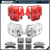 Front Rear Brake Calipers Brake Pads Set 12Pcs For 2000-2005 Ford Excursion 6B93BC-57