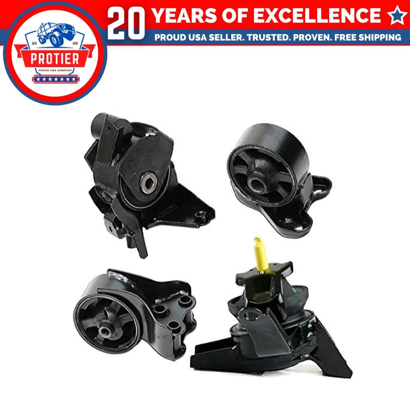 Fits 2006 Hyundai Tiburon 2.0L w/AUTO Trans. Motor & Trans Mount Set 4pcs : 6B93BC-57