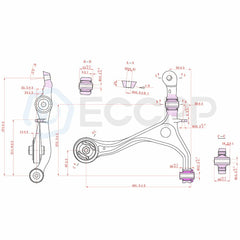 For 2003-2005 2006 2007 2008 Honda Accord Acura TSX Front Lower Control Arm 2pcs 6B93BC-57