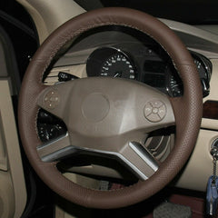 Hand-Stitched Leather Steering Wheel Wrap Cover for Mercedes Benz R350