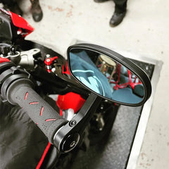 1 Pair 7/8" 22mm Motorcycle Rear View Handle Bar End Side Rearview Mirrors Black