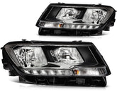 Pair Kit LED Headlights Assembly For 2018-2021 Volkswagen Tiguan 1.4L 2.0L Black 6B93BC-57