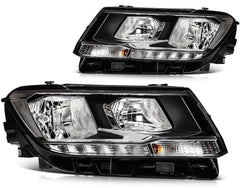 Pair Kit LED Headlights Assembly For 2018-2021 Volkswagen Tiguan 1.4L 2.0L Black 6B93BC-57