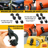 Fits 1997-2006 Jeep Wrangler TJ Hood Latch Pins Lock Hood Hood Latches Catch Kit 6B93BC-57