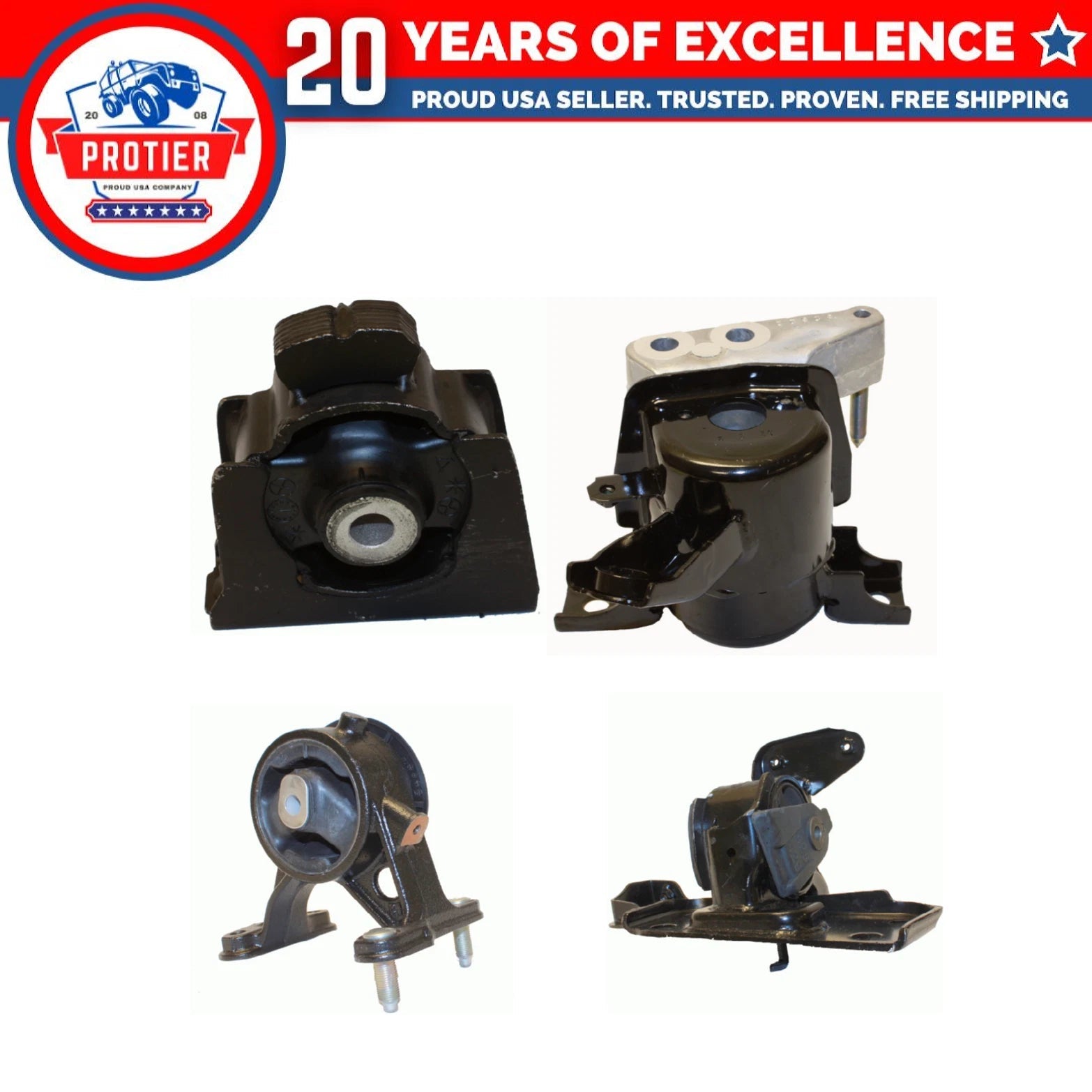 Fits 2009-2012 Toyota RAV4 2.5L 4WD Engine Motor & Trans Mount Set 4pc : A62038 6B93BC-57