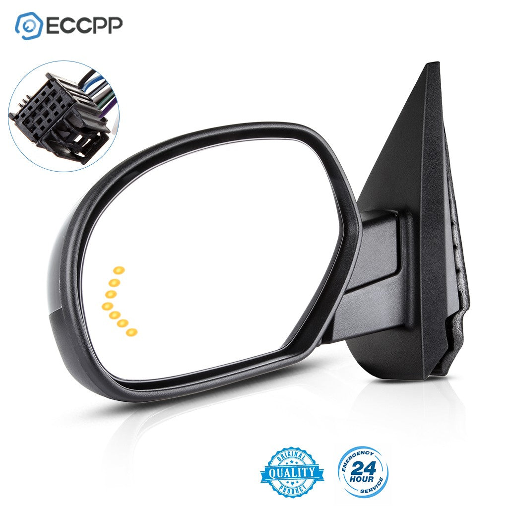 Chrome Mirror for 07-13 Chevy GMC Power-Fold Driver Side Heated Memory Signal 6B93BC-57