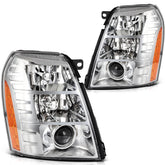 ECCPP Headlights Assembly For Cadillac Escalade 6.2L 2009-2014 Pair Chrome Amber 6B93BC-57