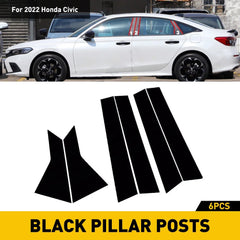 Window Posts Pillar Gloss Black Cover Door Trims for Honda Civic 11th Sedan 2022 6B93BC-57