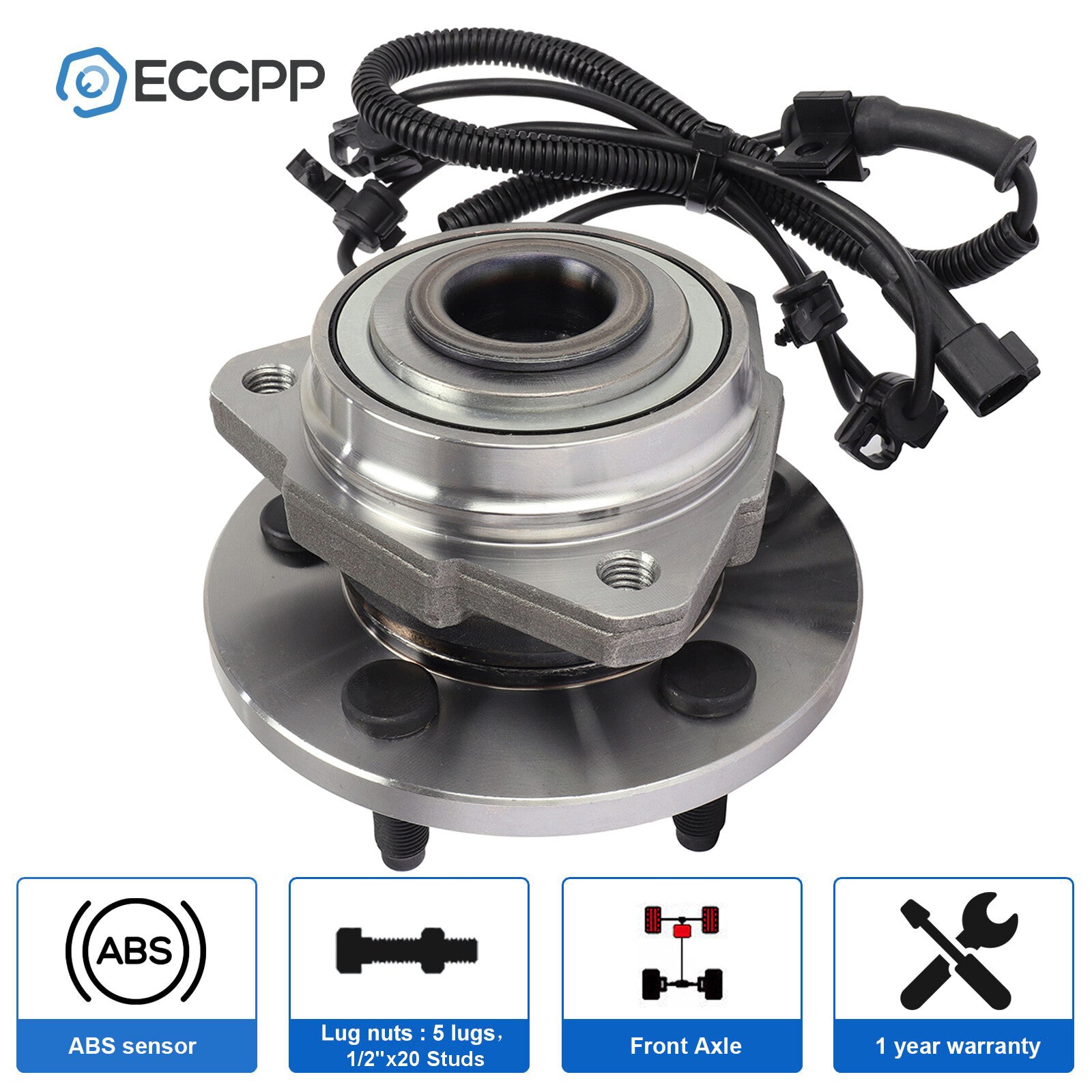 1Pc Front Left Wheel Hub Bearing Assembly For Jeep Liberty 2002-2006 2007 w/ ABS 6B93BC-57