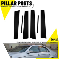 BLACK Pillar Posts for Acura TL 04-08 6pc Set Door Cover Piano Window Trim Kit A 6B93BC-57