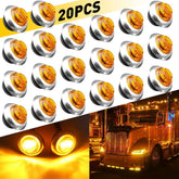 20X Amber Yellow Round Side Marker Lights 12V Truck Trailer 3/4"LED Bullet Light 6B93BC-57