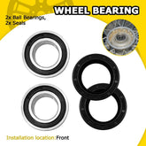 Front Wheel Bearing Seal Kit for 98-18 Yamaha YZ125 YZ250 YZ400F YZ450 YZ426F EA 6B93BC-57
