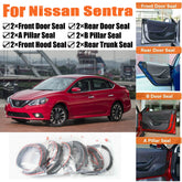 Door Rubber Seal Strips Weather Draft Wind Noise Reduction Kit For Nissan Sentra