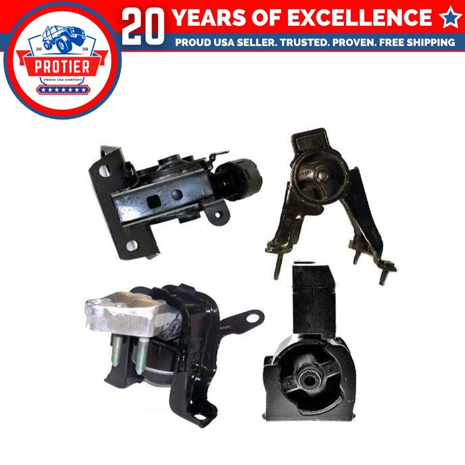 Fits 2003-2008 Toyota Corolla 1.8L Engine & Transmission Mount for AUTO TR 4PCS 6B93BC-57