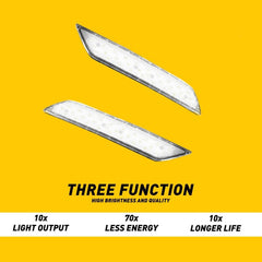 LED Rear Bumper Reflector For Light Honda Civic 9th White 2013-2015 Clear Lens 6B93BC-57