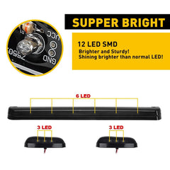3X AMBER LED CAB ROOF MARKER LIGHTS KIT FOR 07-21 SILVERADO SIERRA 2500HD 3500HD 6B93BC-57