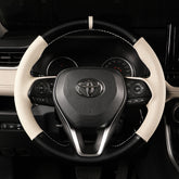 Black&White Leather Steering Wheel Stitch on Wrap Cover For Toyota Camry 18-21