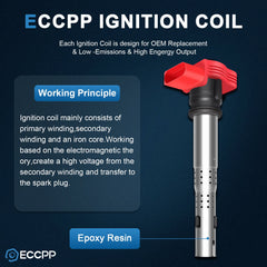 ECCPP 8 Ignition Coils For 2008-2010 Audi Q7 2007-2010 Audi Q7 V8 4.2L ECCPP