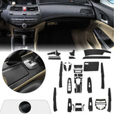 Carbon Fiber Pattern Center Console Molding Sticker Decals For Honda Accord 8th