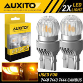 AUXITO Yellow 7443 7440 LED Turn Signal Parking Light Corner Bulbs Amber 6T EOA AUXITO