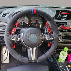 Black Suede Leather Steering Wheel Stitch on Wrap Cover For BMW X5 F15 2014-2018