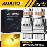AUXITO 3157 3156 LED Amber Yellow Turn Signal DRL Side Marker Light Bulbs EOA AUXITO