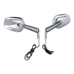 Motorcycle Rearview Mirrors LED Turn Signals Light for Harley VRSCF 2009-2017
