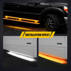 2pcs Running Board Side Step LED Light Amber White Turn Signal DRL Strip Bar EOA 6B93BC-57