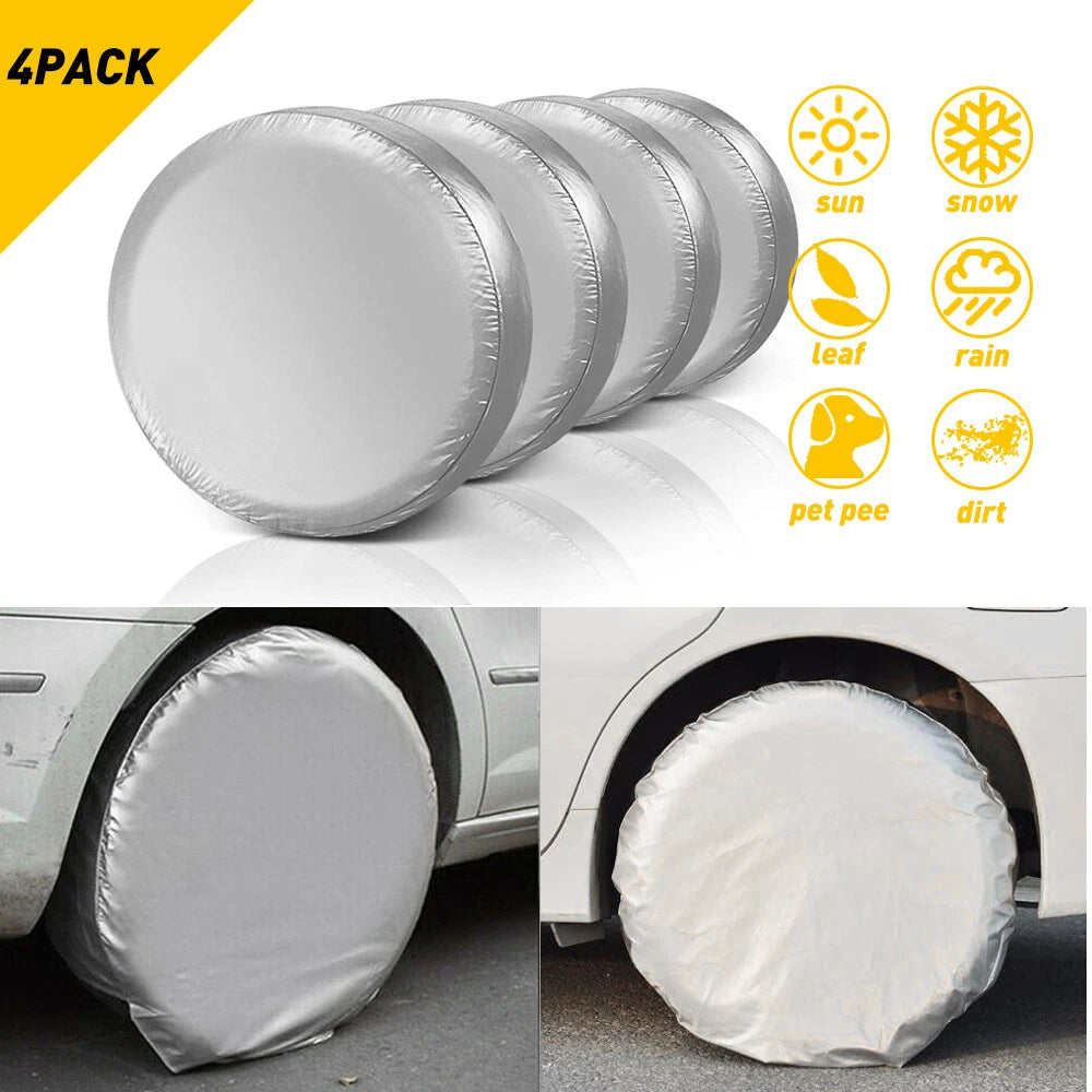 30" 31" 32" Wheel Tire Covers For RV Trailer Camper Car Truck Motorhome SUV 4Pcs 6B93BC-57